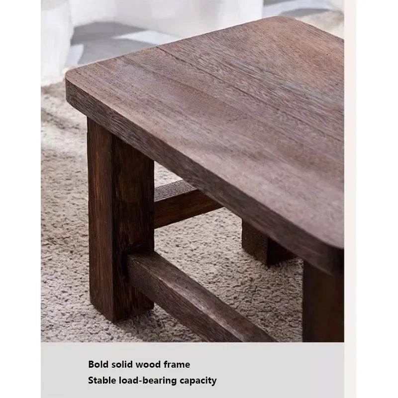 Solid Wood Shoe Changing Stool for Entryway
