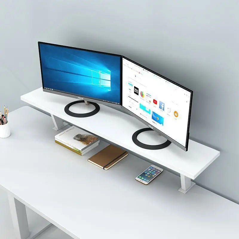 Clamp On Wooden Desk Shelf