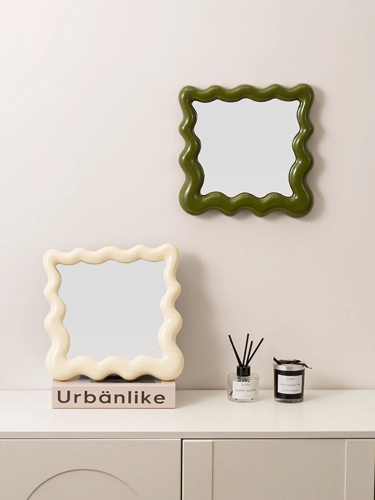Square Corrugated Vanity Mirror