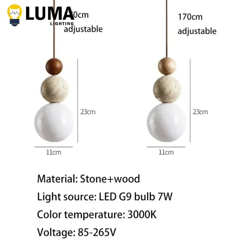 Cream Travertine Pendant Light