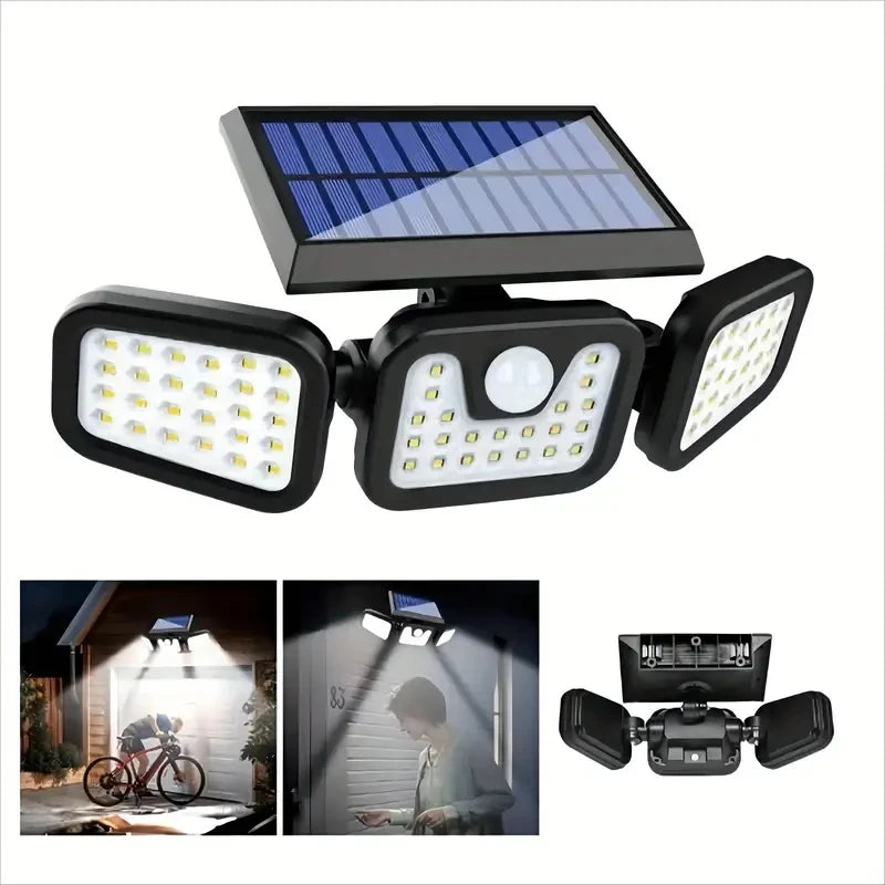 Solar Motion Sensor 3-Head Light