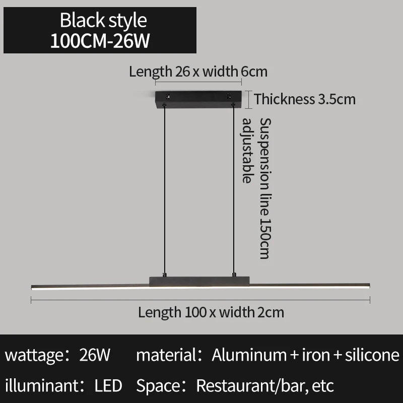 Modern Long Dining Pendant Light