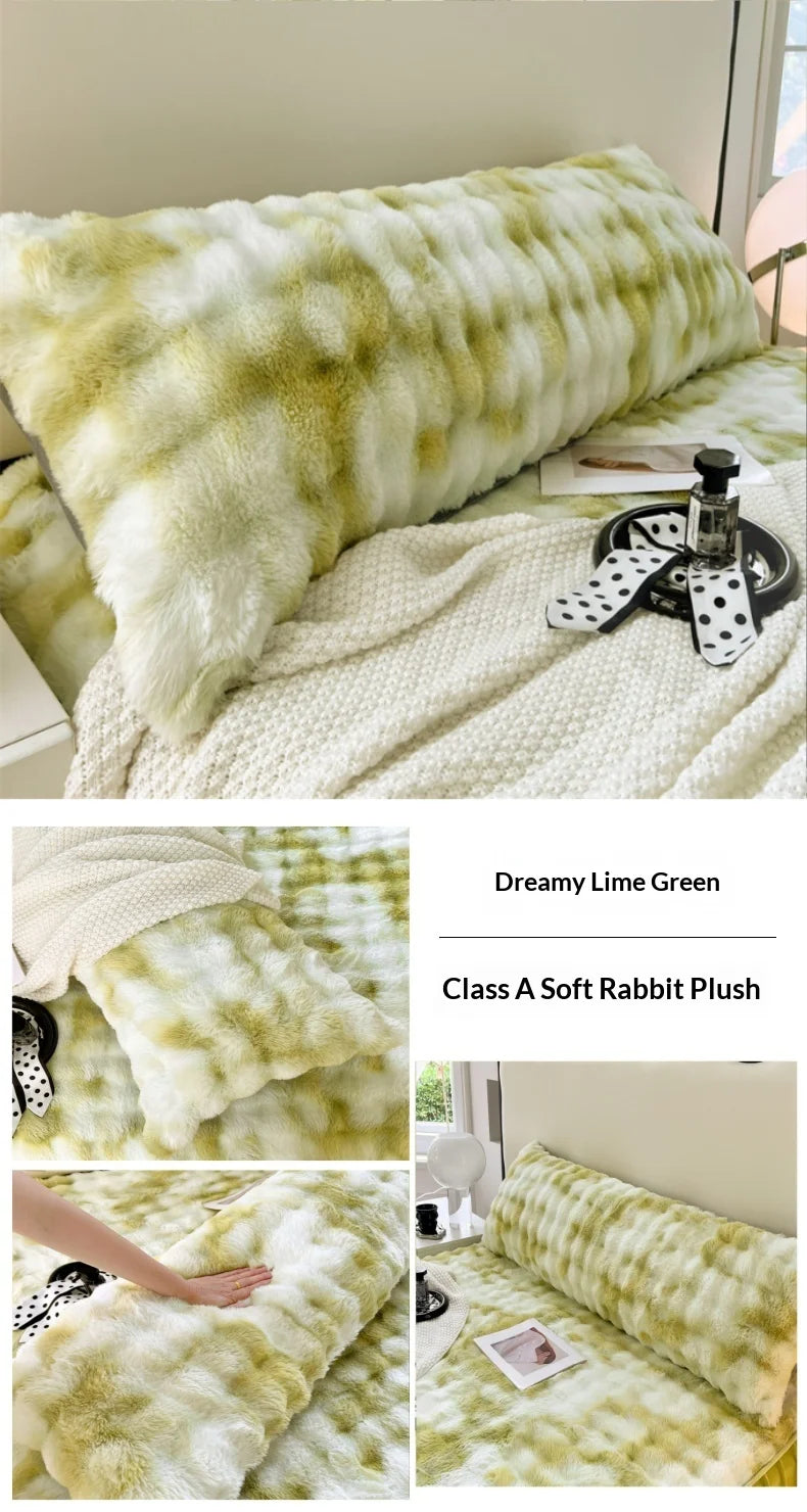 Solid Color Plush Long Pillowcase Cushion Cover