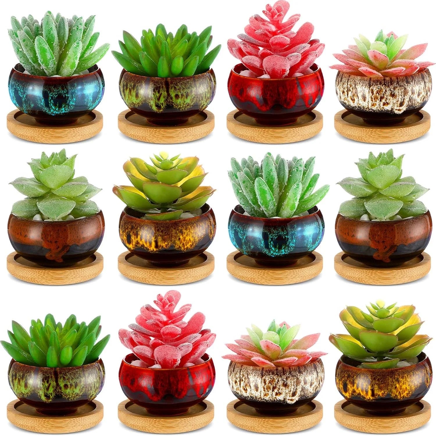Mini Ceramic Bonsai Pots Set of 6