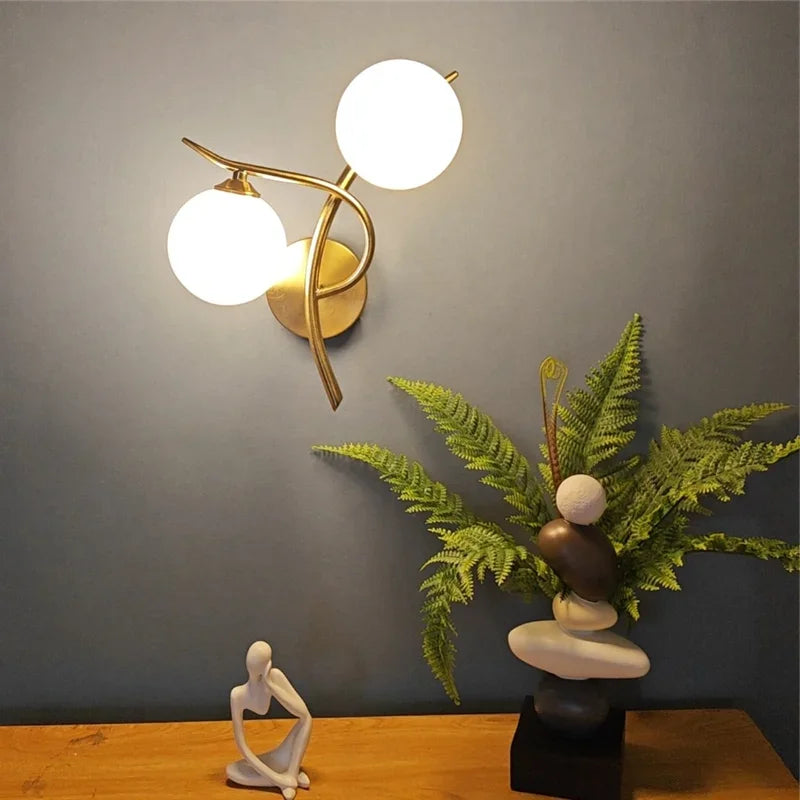 Twin Globe Iron Wall Lamp