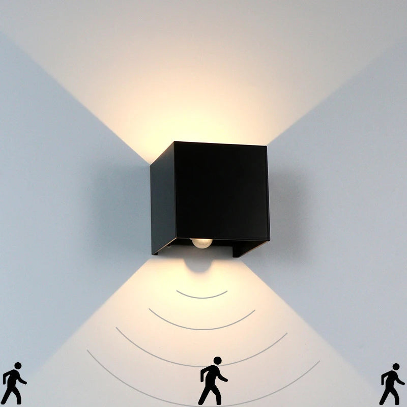 Motion Sensor LED Wall Lamp Outdoor Waterproof IP65 Up Down Sconce