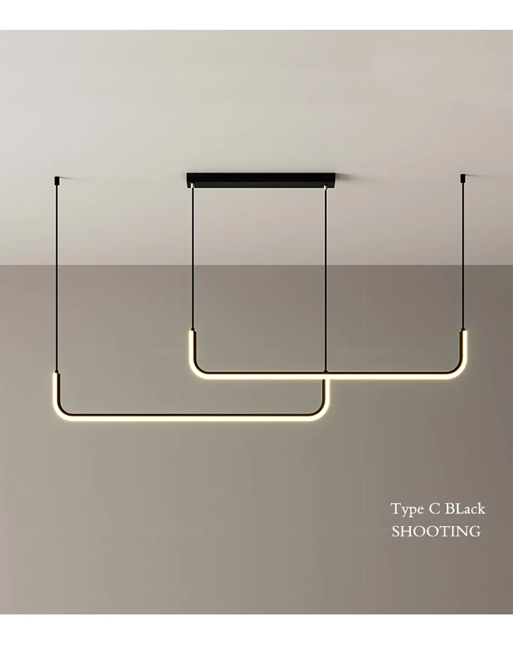 Gold Linear Strip Pendant Light