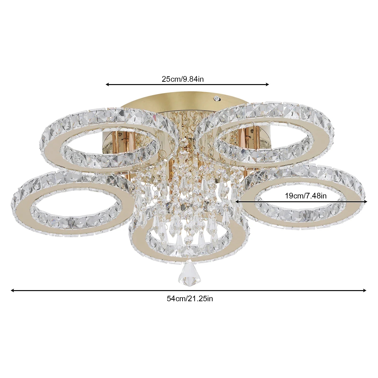 Gold Crystal Ceiling Chandelier