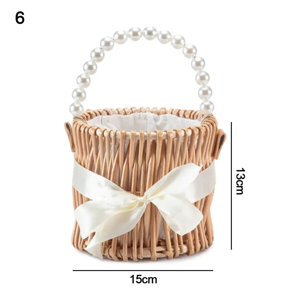 Half Moon Woven Wicker Basket with Handle