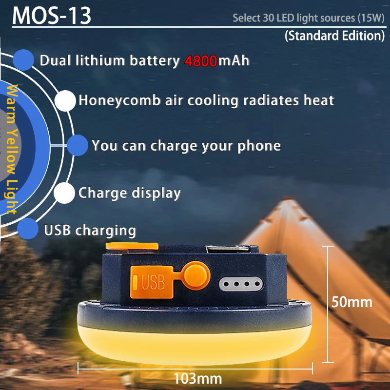 Tent Light Rechargeable Lantern Portable Emergency Night Market Light
