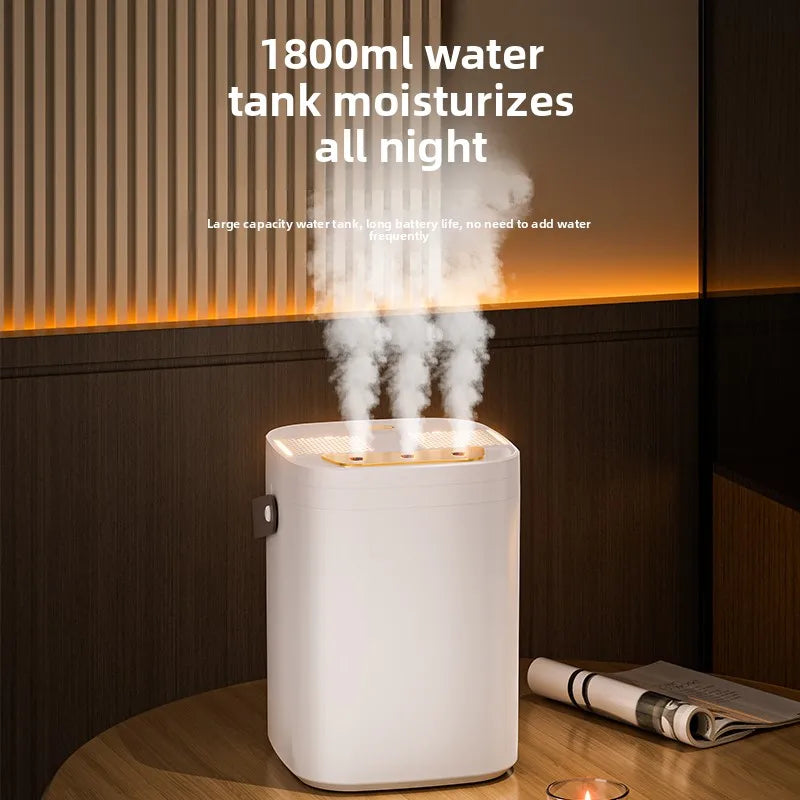 Three nozzle night light humidifier 1.8L large capacity dual filter