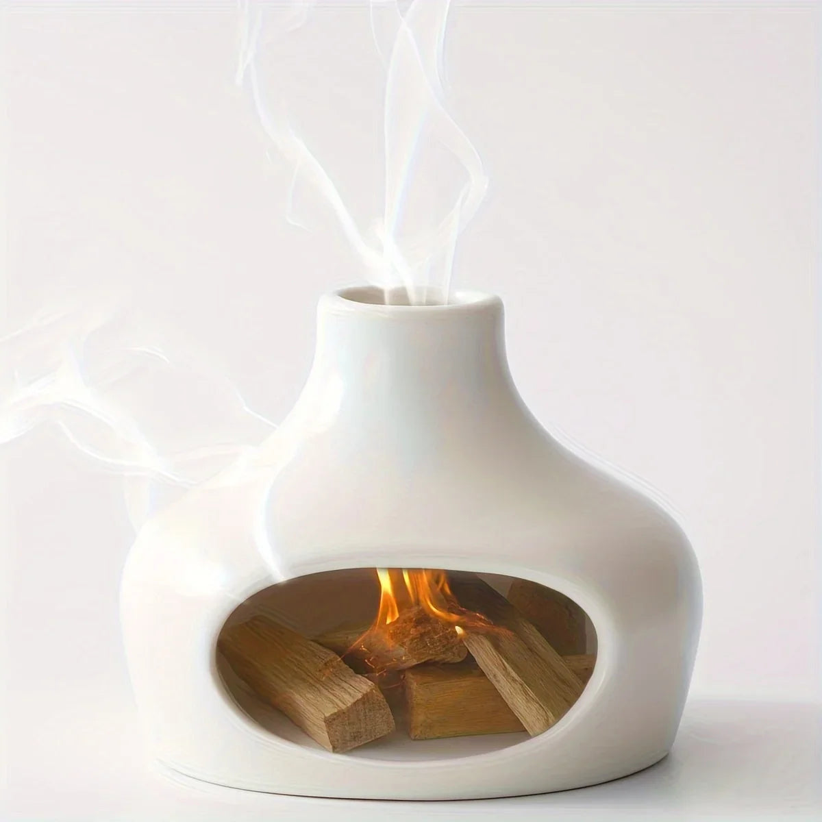 Ceramic Palo Santo and Sage Burner with Chimney