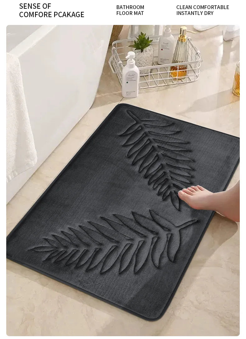 3PCS Set Bath Mats Nonslip Soft Quick Dry Bathroom Soft Rugs Water
