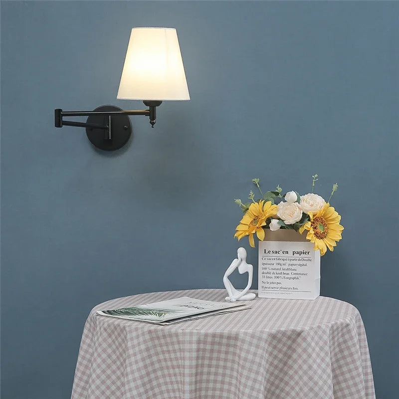Folding Rocker Arm Wall Lamp