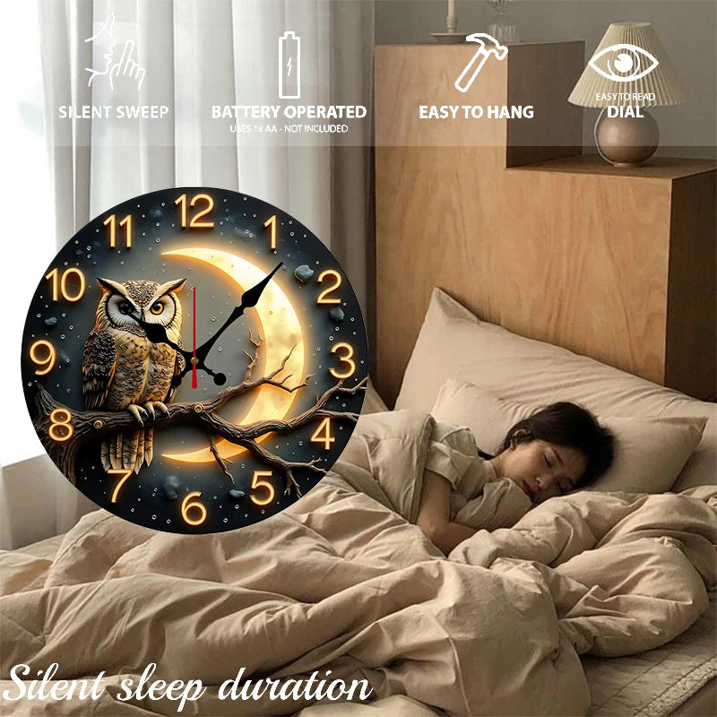 Moonlight Wooden Wall Clock