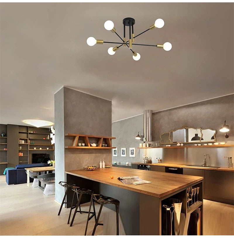 Retro Industrial Iron Ceiling Chandelier