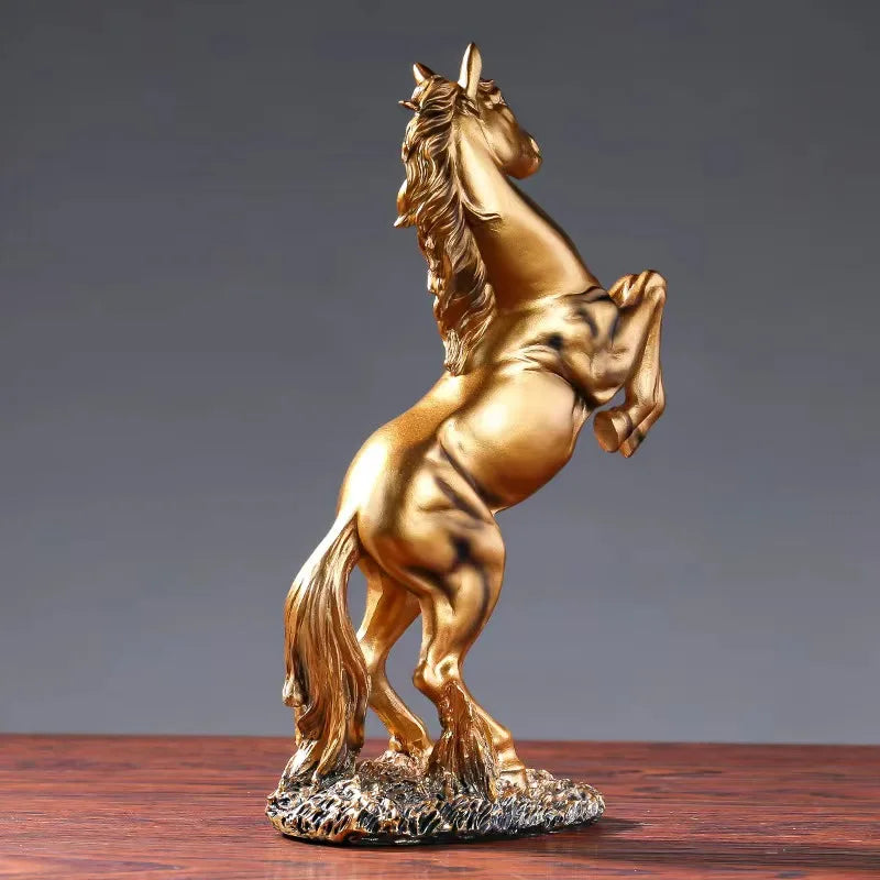 Resin Rearing Horse Statue