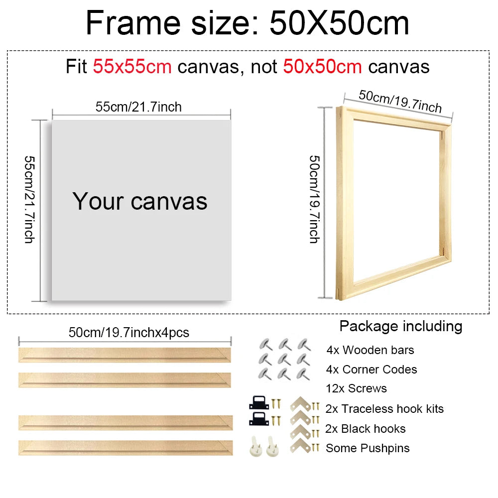 Wooden Canvas Stretcher Bar Frame Kit