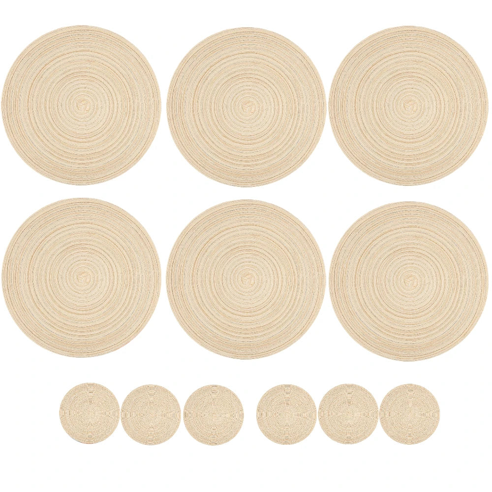 Braided Round Placemat and Coaster Set