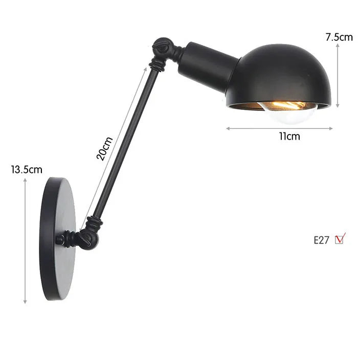 Loft Industrial adjustable long swing arm Wall lamp Fixture Vintage