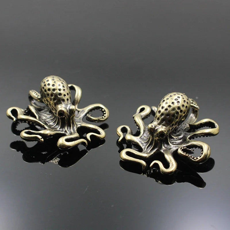 Brass Octopus Home Decoration Antique Copper Animal Figurines