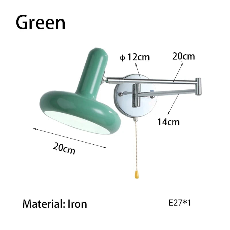 Nordic Modern Retractable Rotatable Swinging Retractable Wall Lamp