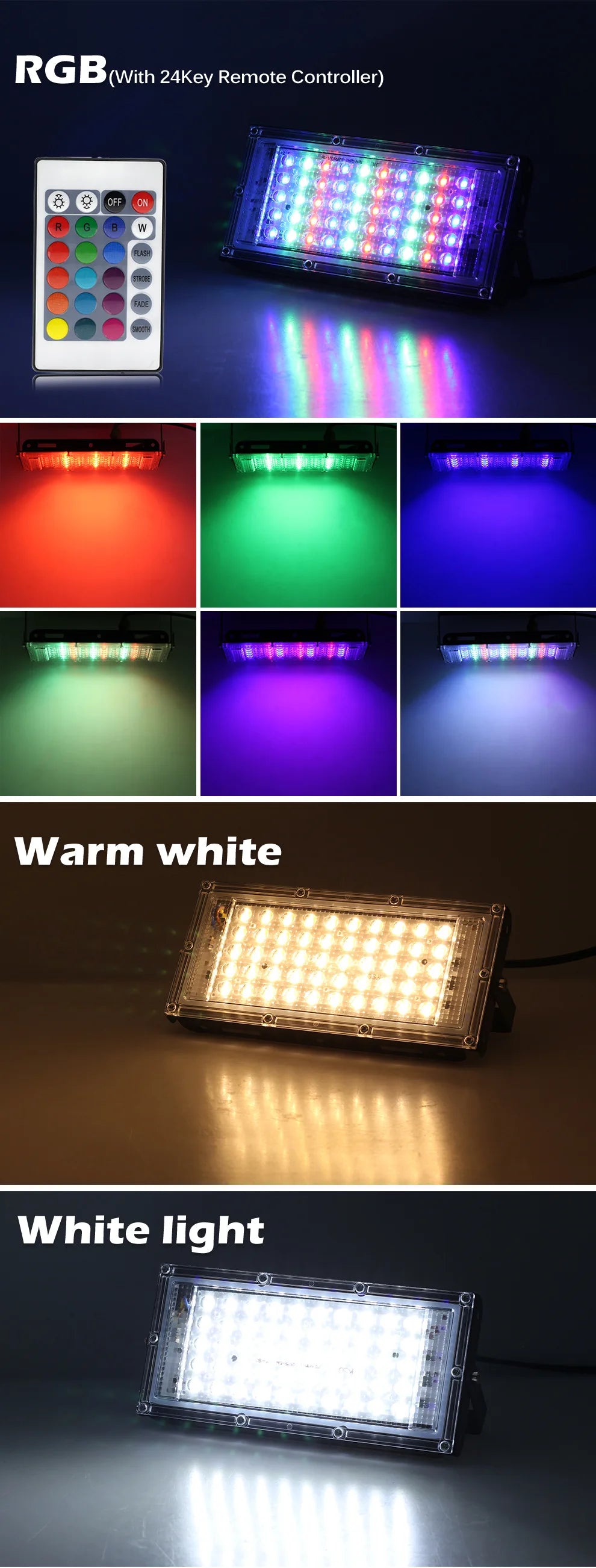 RGB LED Outdoor Flood Light