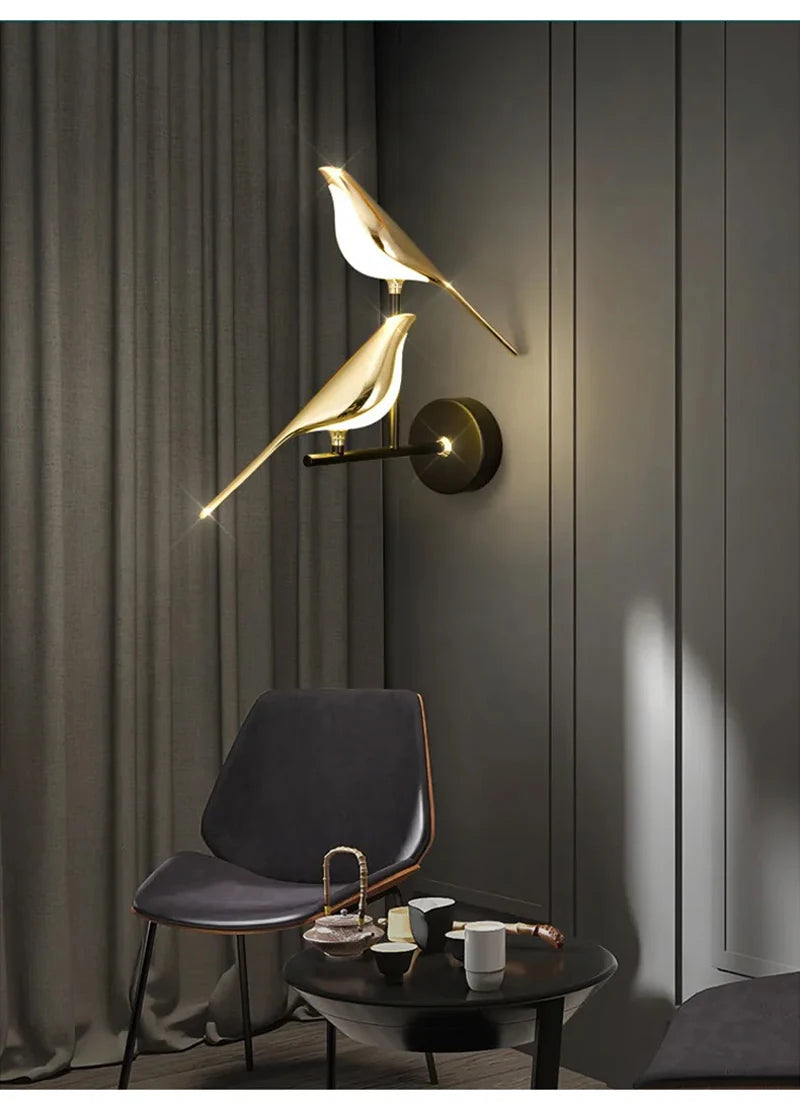 Magpie Bird Wall Lamp