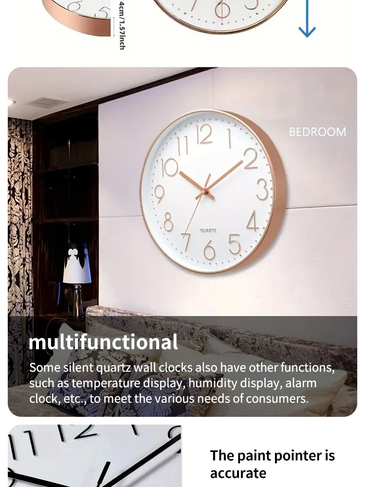 8 Inch Mute Quartz Wall Clock Cubic Digital Clock