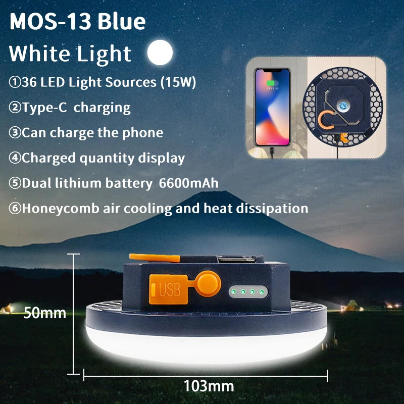 9900mAh Rechargeable Powerful Light Camping Lantern with Magnet Strong