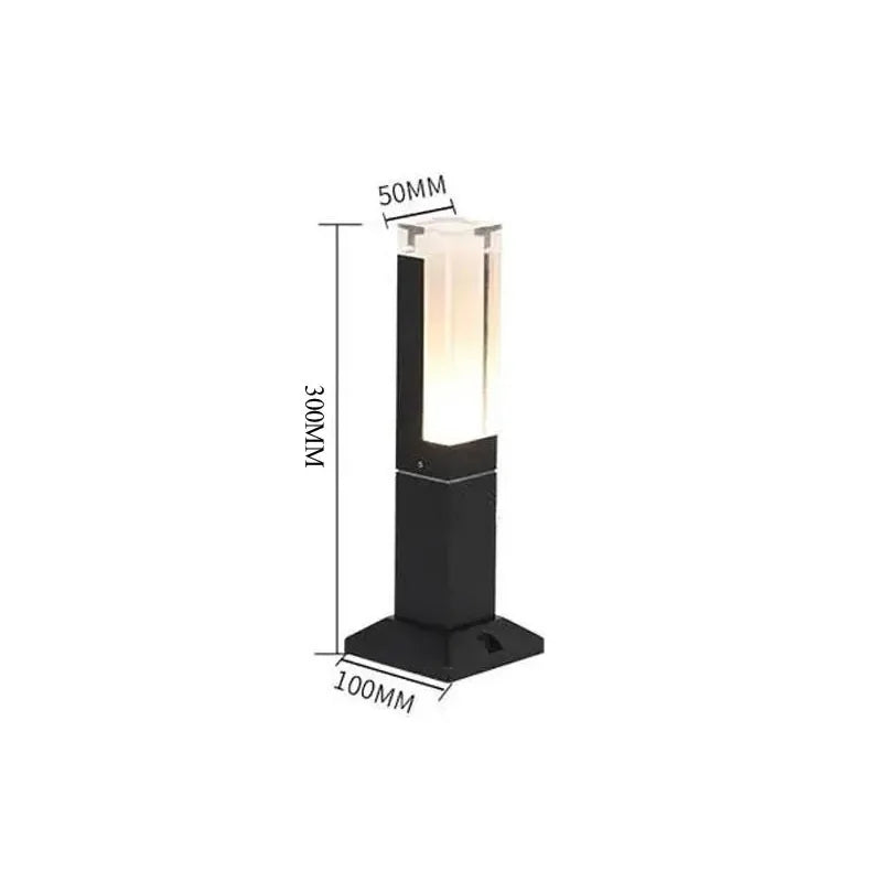 Outdoor LED Waterproof Garden Column Light Minimalist Design for