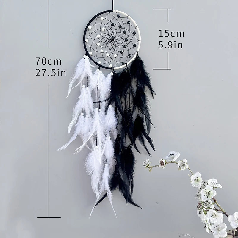 Dream Catcher Handmade Two Color Feather Wind Chimes Living Room