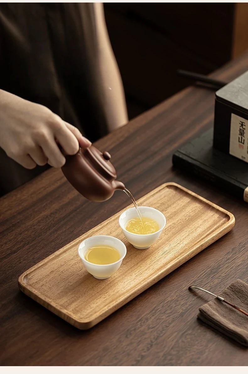 Natural Wood Rectangular Serving Tray