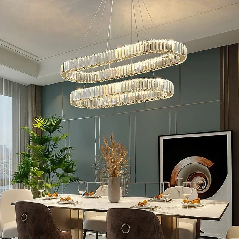 Modern Gold Luxury Crystal LED indoor Chandelier Bedroom Living Room