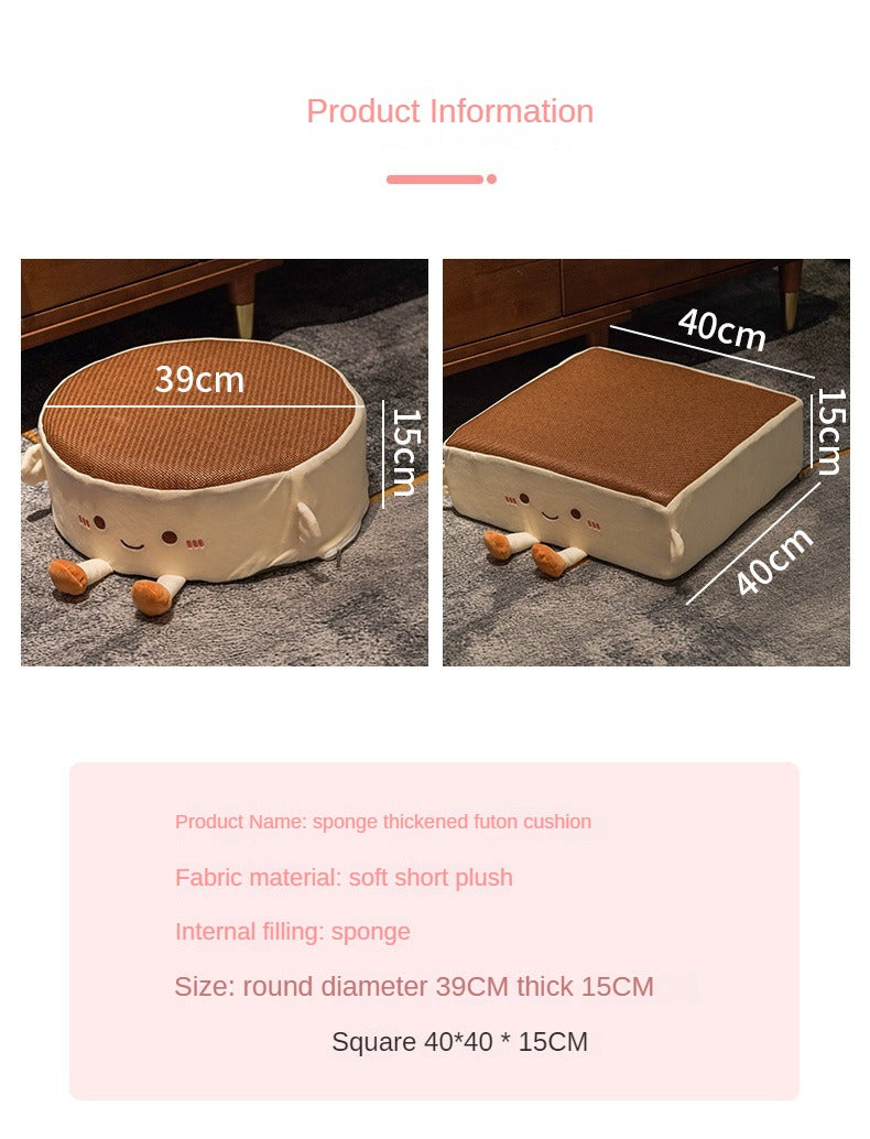 Cartoon Cute Seat Cushion Office Chair Cushion Family Bedroom Window Tatami Floor Cushion Round Thickened Soft Child Car Mat