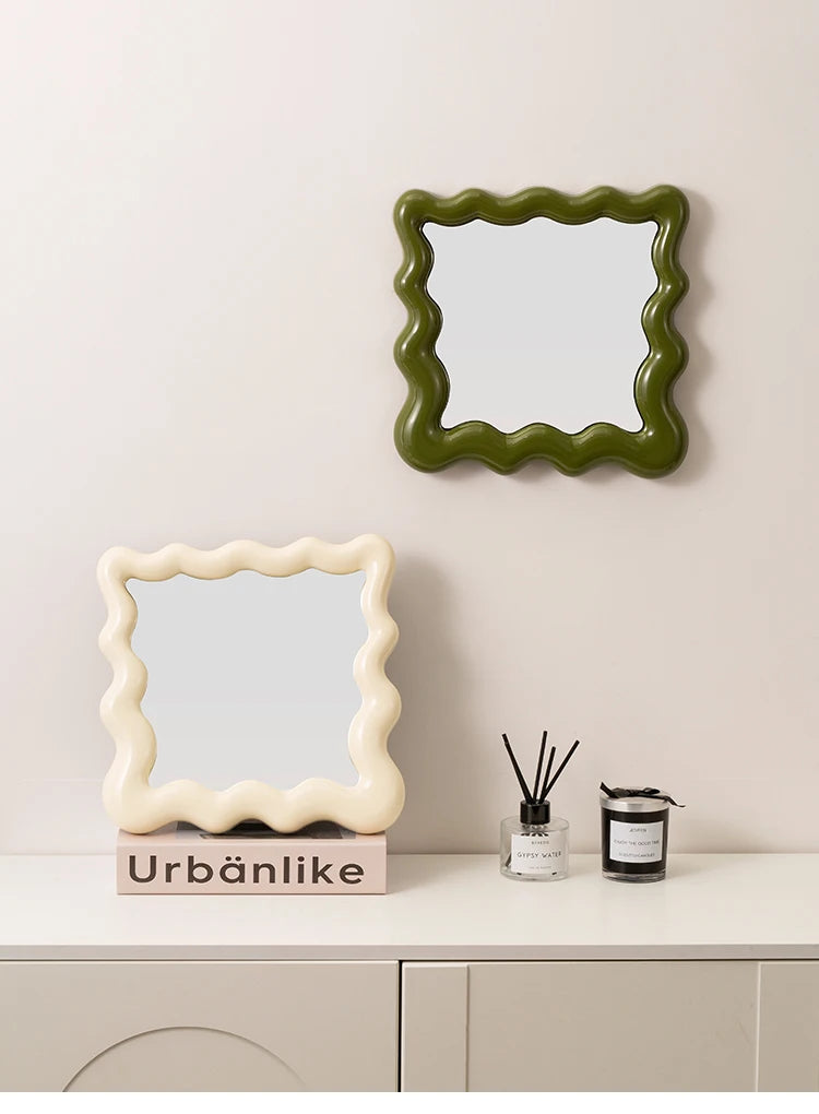 Square Corrugated Vanity Mirror