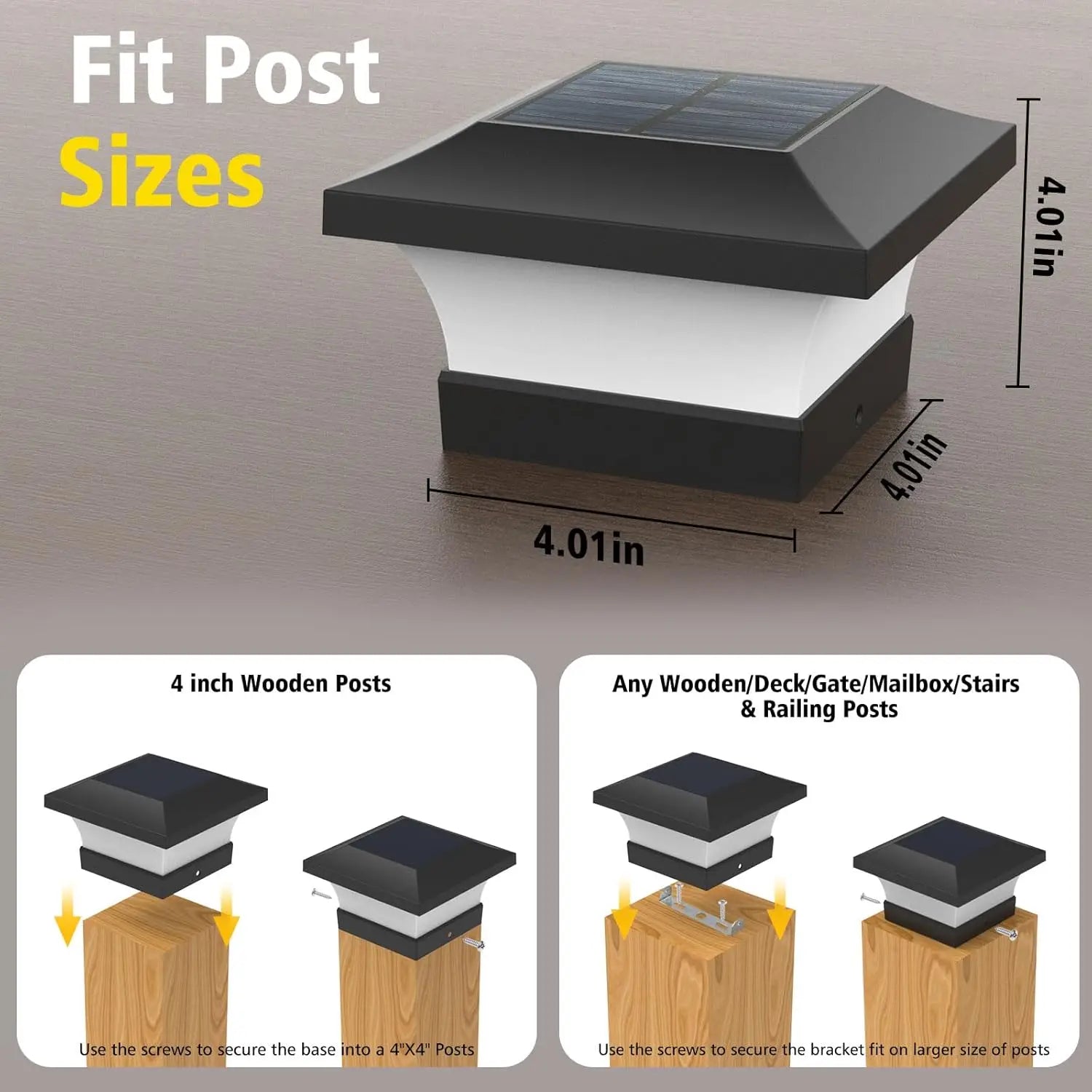 Solar Deck Post Cap Light