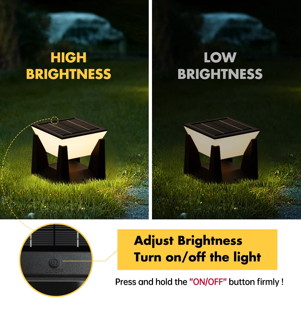 Outdoor Solar Post Light Solar Pillar Lights Modern LED Fence Deck Cap