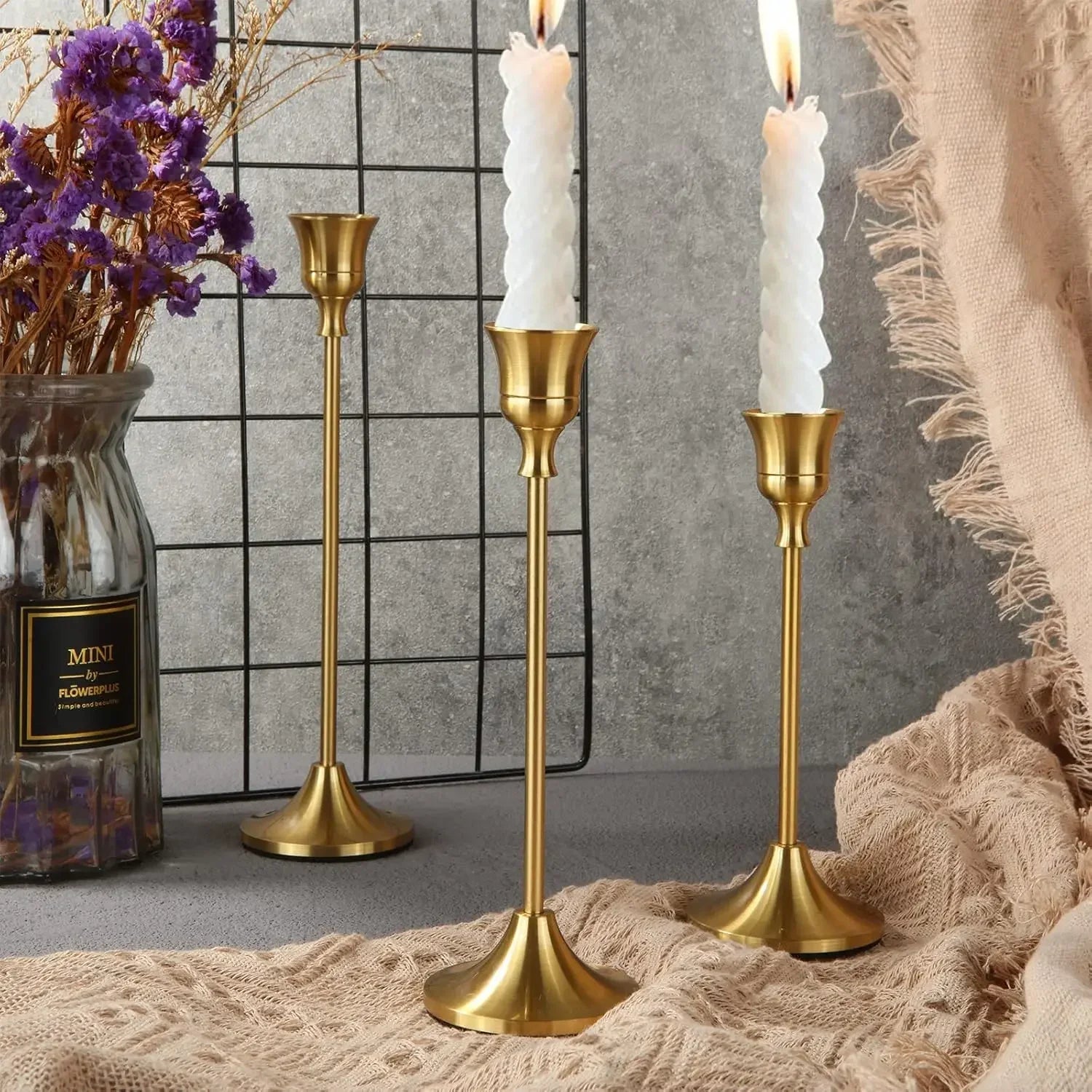 Vintage Elegant Metal and Aluminum Set of 3 Tabletop