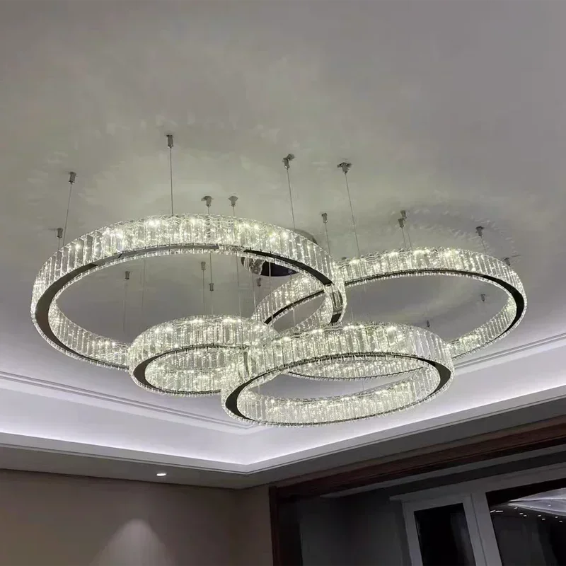 Modern Gold Luxury Crystal LED indoor Chandelier Bedroom Living Room