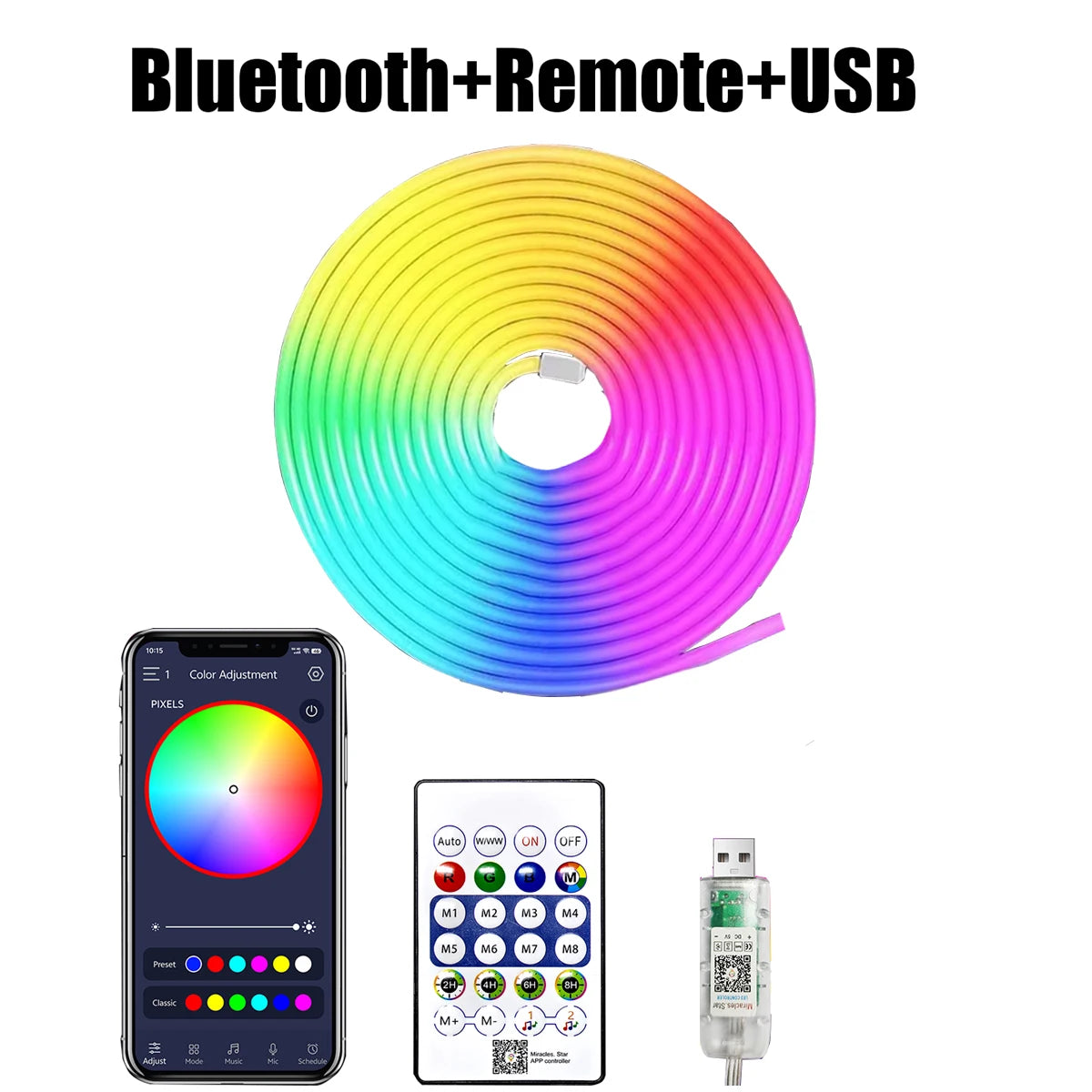 5V RGBIC Neon USB Strip