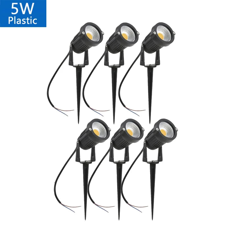 LED Garden Lawn Spike Light Set