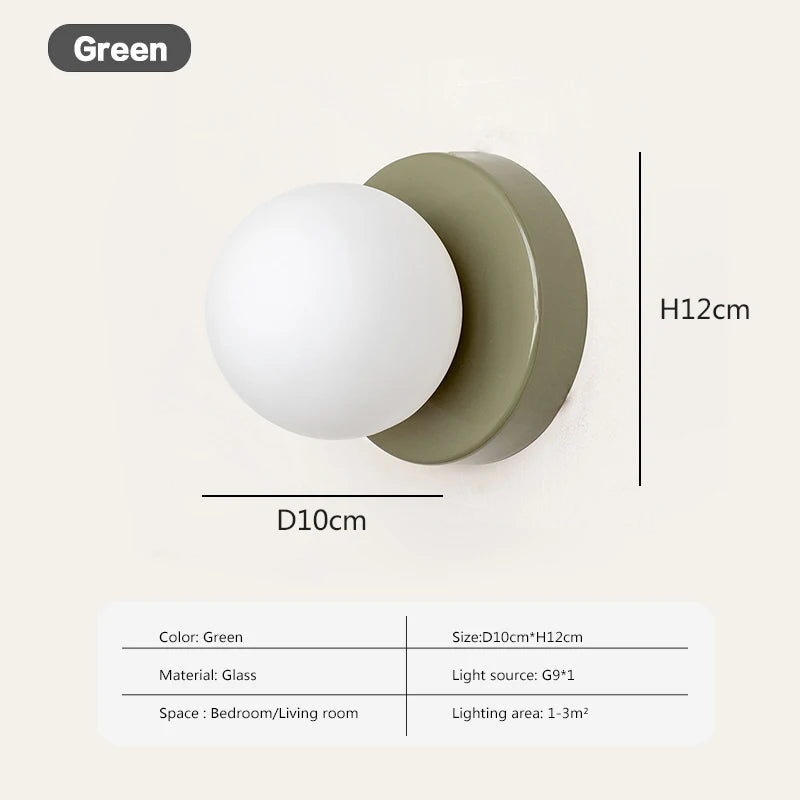 Nordic LED Glass Wall Lamp Minimalist G9 Base Orb Sconce