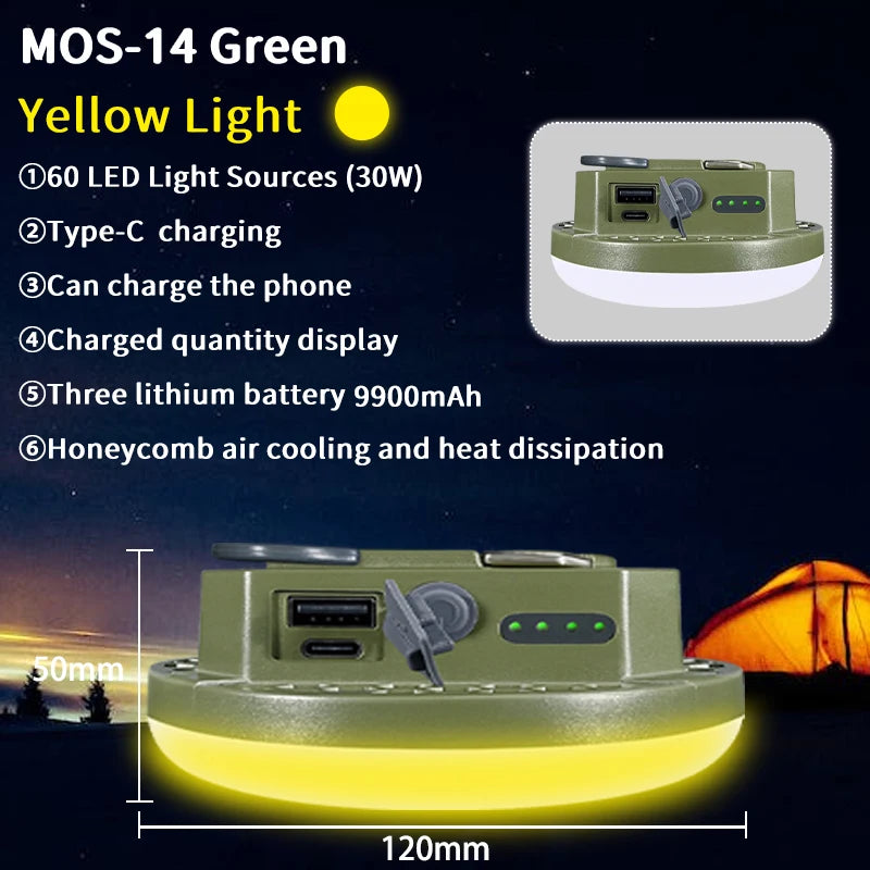 9900mAh Rechargeable Powerful Light Camping Lantern with Magnet Strong