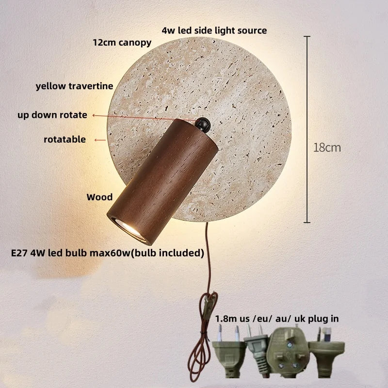 Wood Pull Chain Wall Sconce