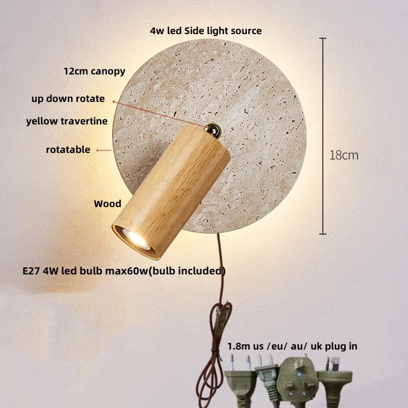 Wood Pull Chain Wall Sconce
