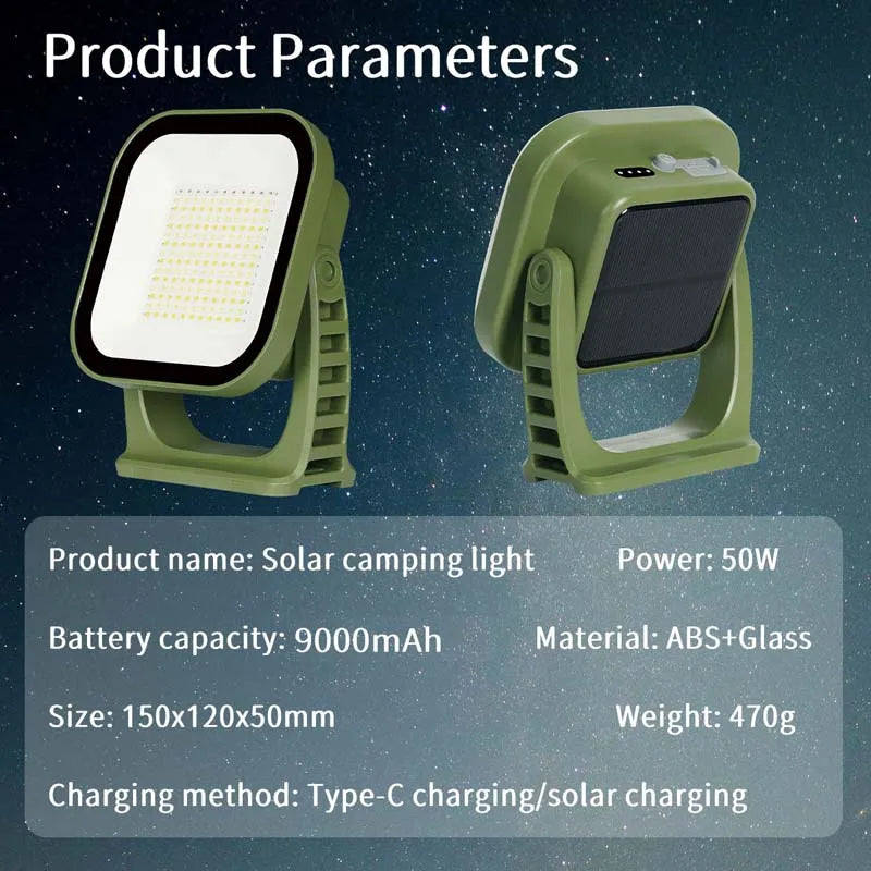 MOSLIGHTING Solar Chargin Tent Strong Light with Magnet Zoom Portable