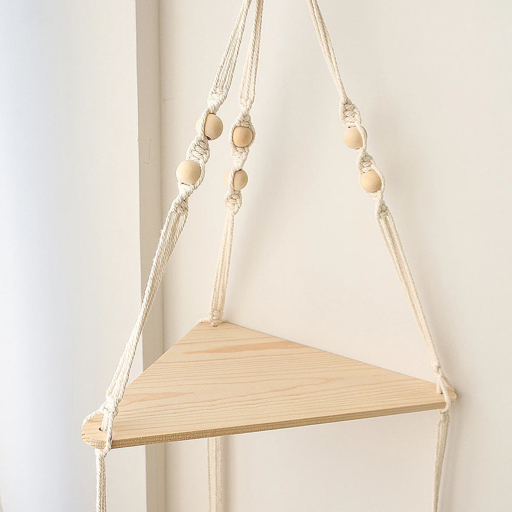 Hanging Wood Corner Shelf