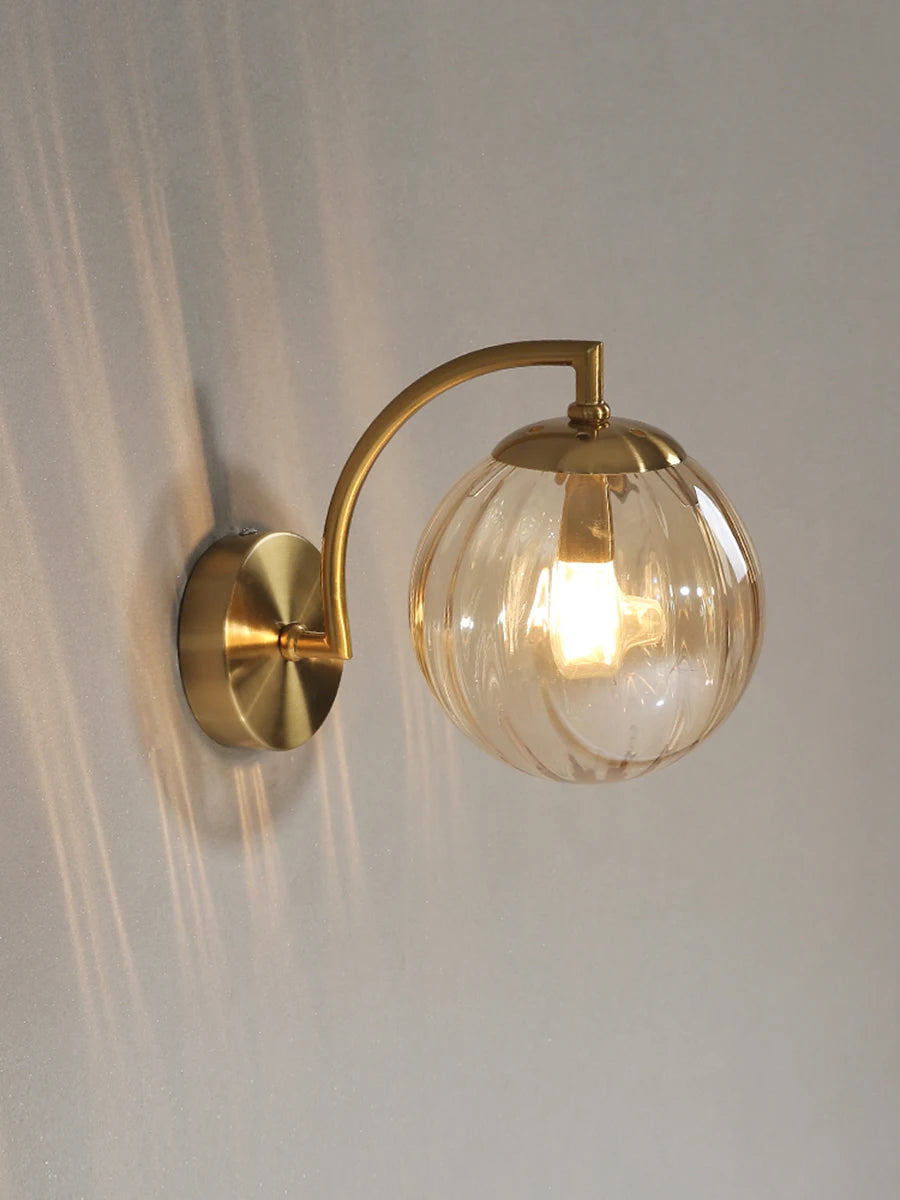 Glass Shade Bedside Wall Lamp