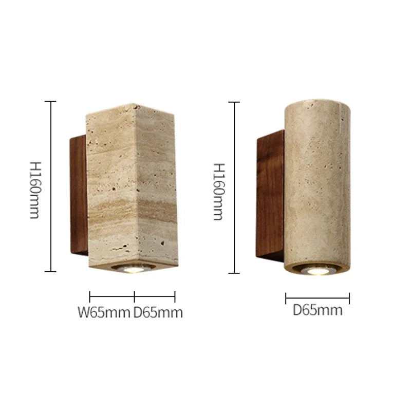 Travertine Wabi Sabi Wall Lamp